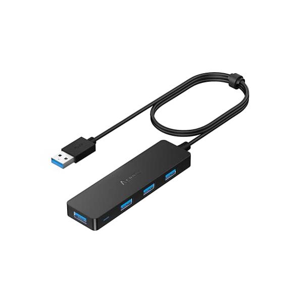 他サイト： Aceele USB ハブ 4 USB ポート USB 3.0 ウルトラスリム ハブ USB ハブ 120cm 延長ケーブル 5Gbps 超高速の商品画像
