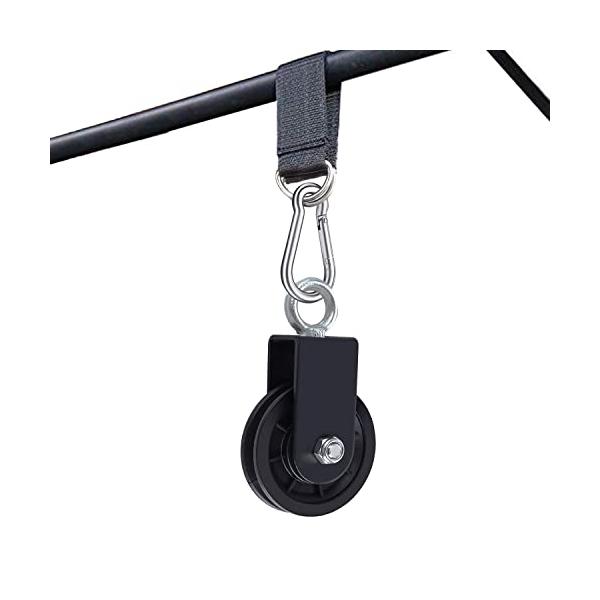 ・付属品+9CM  HW-DSHL01-B・・Color:付属品+9CM・【高品質的な素材】シングルプーリーはステンレススチールベアリングとナイロンホイールでできており、ステンレススチールのベアリングは製品のベアリング容量を増やし、摩擦を減...