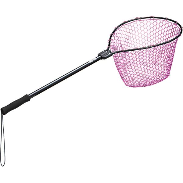 他サイト： プロックス(PROX) ラバーランディングネット 15型/ネットピンク PX70415PKK 本体ブラック/網ピンクの商品画像