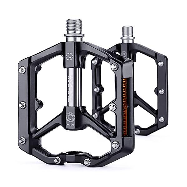 フラット・ブラック/シルバー 9/16インチ ・・Color:ブラック/シルバー・優れたグリップ力、長時間ライドでの快適性、効率性を提供する凹型プラットフォーム。・安全のための一体型反射材。・ローメンテナンスシーリング構造アクスルユニットに...