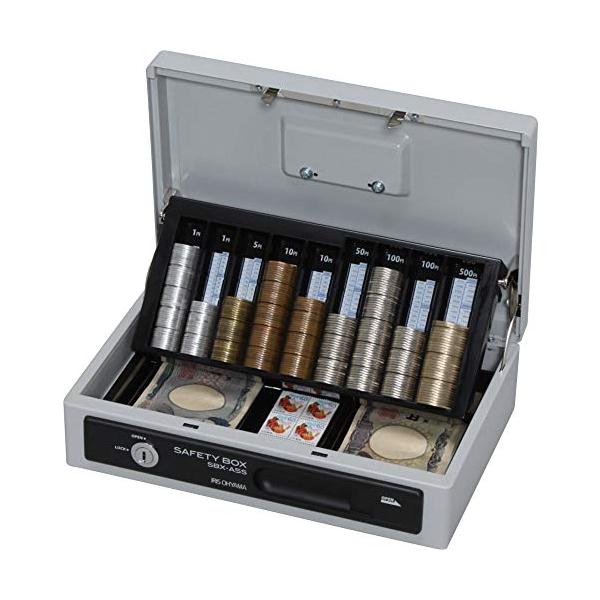 他サイト： アイリスオーヤマ 金庫 手提げ金庫 A5 スリム ダブルトレー SBX-A5S グレーの商品画像