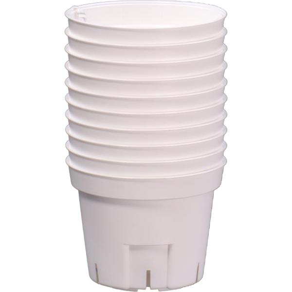 10個組・ホワイト 丸75型 ・・Color:ホワイトSize:丸75型Style:10個組・材質：プラスチック・カラー：ホワイト・特徴：6つのスリット入り・お得な10個組・多肉植物やサボテンにおすすめ