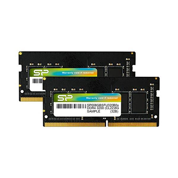 シリコンパワー ノートPC用メモリ DDR4-3200 (PC4-25600) 8GB×2枚