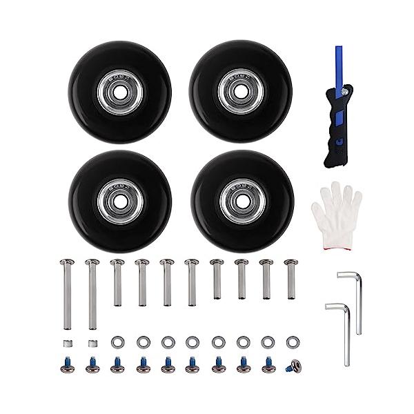 4個セット スーツケースタイヤ交換キット 車輪補修 静音車輪 キャスター 交換 修理キット キャリーバッグ スーツケース 車輪 DIY 取替え