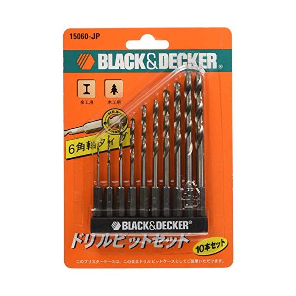 他サイト： ブラックアンドデッカー(BLACK+DECKER) 6角軸ドリルビット 10本 セット DIY 電動工具 穴あけ 締付工具 金属 木材 プラスチの商品画像