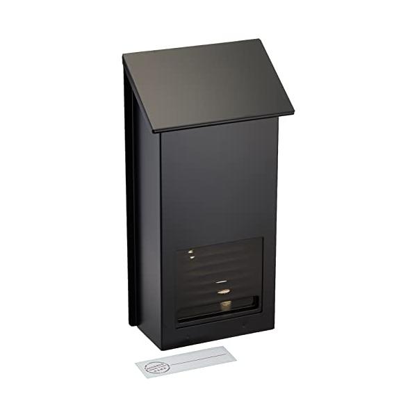 他サイト： グリーンライフ ポスト 壁掛け 新聞受け日本製 スチール製 (幅18.0×奥行9.5×高さ34.5cm)おしゃれ マットブラック FH-10(MBの商品画像