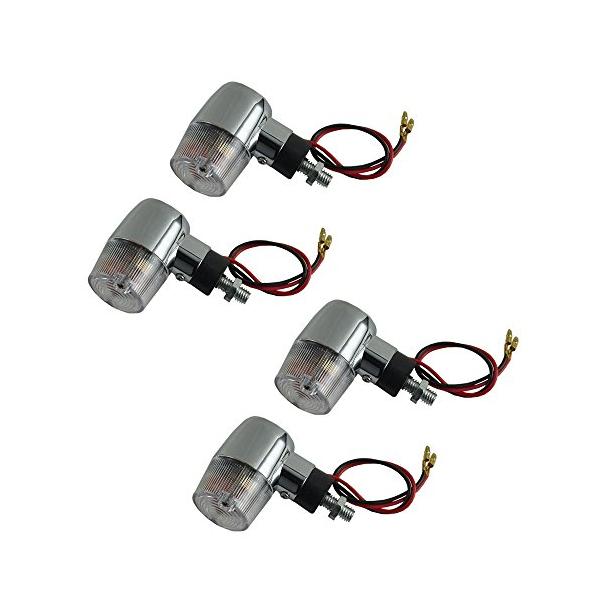 他サイト： バイクパーツセンター(Bike Parts Center) メッキウインカー丸型 汎用 クリアレンズ 4個セット 31-38-03の商品画像
