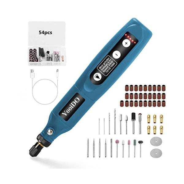 ミニルーター リューター 5段変速 54PCSセットYooiDO 2000mAh