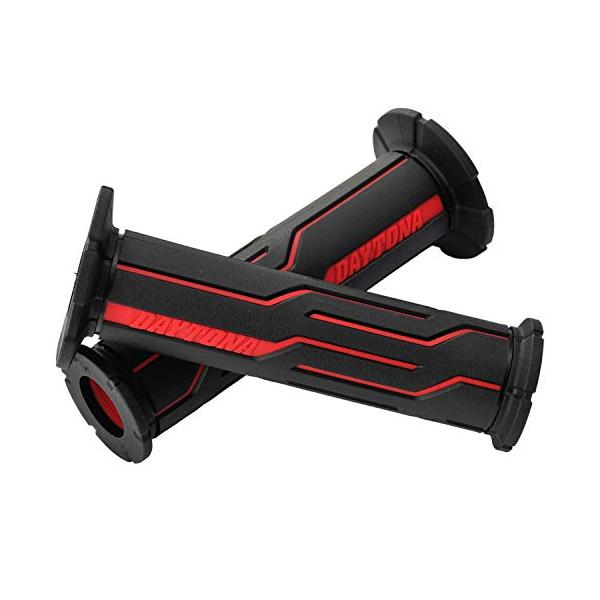 他サイト： デイトナ グリッピーグリップ バイク用 グリップ ハンドル径φ22.2用 125mm 2層構造 エンド貫通 GG-D-LINE レッド 9844の商品画像