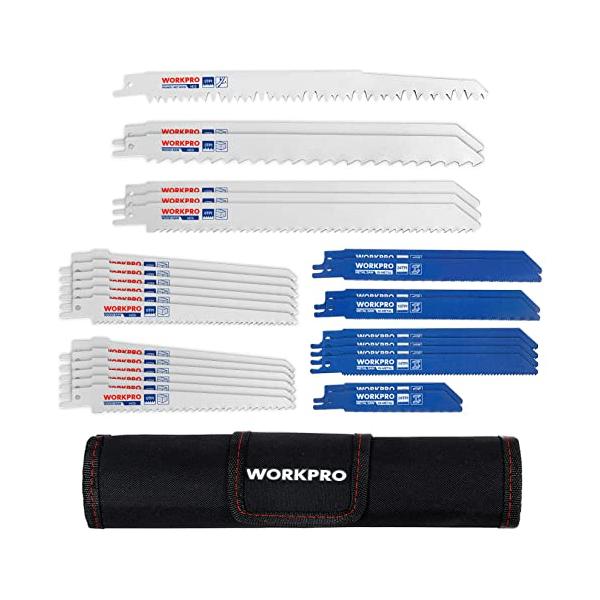 他サイト： WORKPRO レシプロソー替刃 電気のこぎり替え刃 32点? 鉄工・木工用・生木用 枝打ち 庭木剪定 解体用 金属用 収納ポッチ付きの商品画像