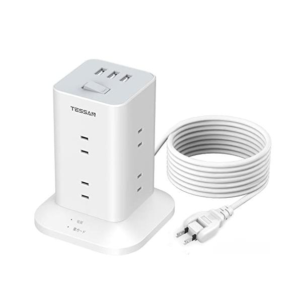 電源タップ タワー型　延長コード 5m Amazon.co.jp: YUNDOO 電源タップ 蛸足コンセント タワー型 延長