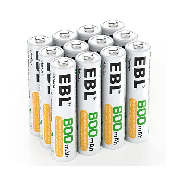 他サイト： EBL 単4電池 充電式ニッケル水素電池 12個入り 800mAh*12の商品画像