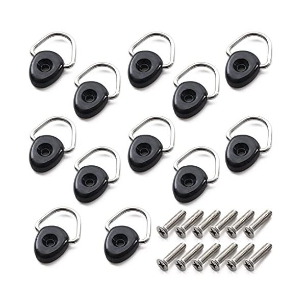 他サイト： 【SunSlow】 ユーティリティフック 荷掛けフック フリード N-VAN M6×25mm 専用ビス付 12個セット 汎用 車 フック (丸型の商品画像