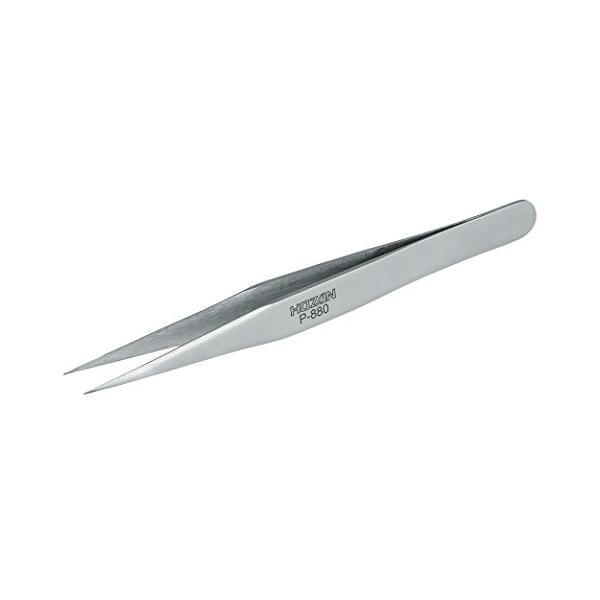 ストレート・  P-880・・Style:ストレート・錆びにくいステンレス製の汎用型ピンセット・品質と価格のバランスのとれたピンセット・小型パーツのピックアップ、多肉の植え付けや害虫の除去、水イボ取り、水転写デカール用に・ネイルアート・まつ...