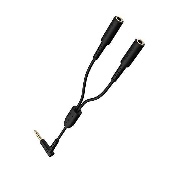 他サイト： エレコム イヤホンスプリッター 4極 2分配 オーディオ分配ケーブル イヤホン 分配 分岐 ブラック EHP-35W02BKの商品画像