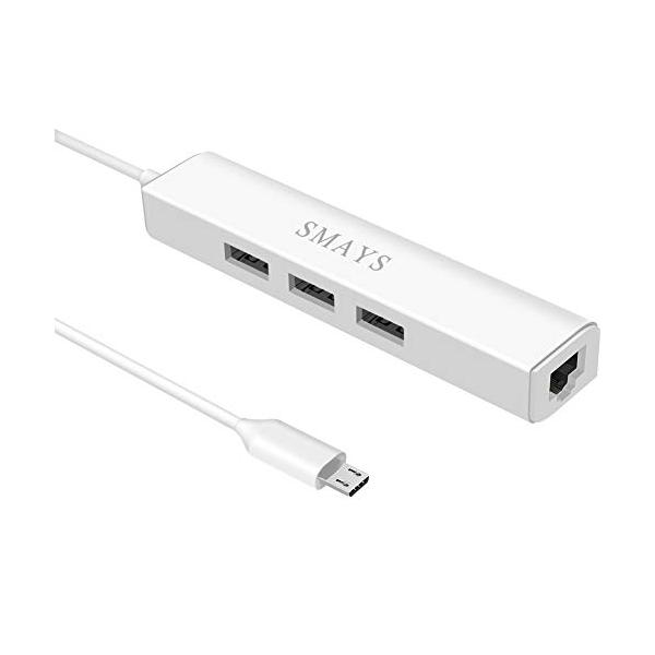 ・白  SMAYS-MICRO-ETHERNET-FIRETV・幅広い互換性Fire TV Stick（2016版第2世代）、All-New Amazon Fire TV（2017版）、Fire TV Cube、Chromecast Ult...