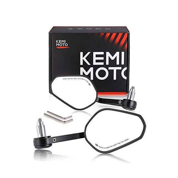 kemimoto バーエンドミラー 左右セット角型 kemimoto バイク バーエンドミラー ミラー 左右セット 角型 汎用