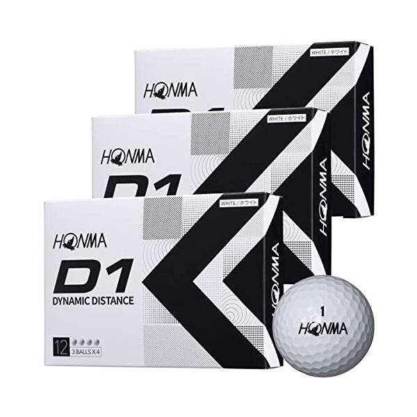 他サイト： HONMA(ホンマ ゴルフ) D1 2022 ゴルフボール ホワイト BT2201 3ダースセット(36球)の商品画像