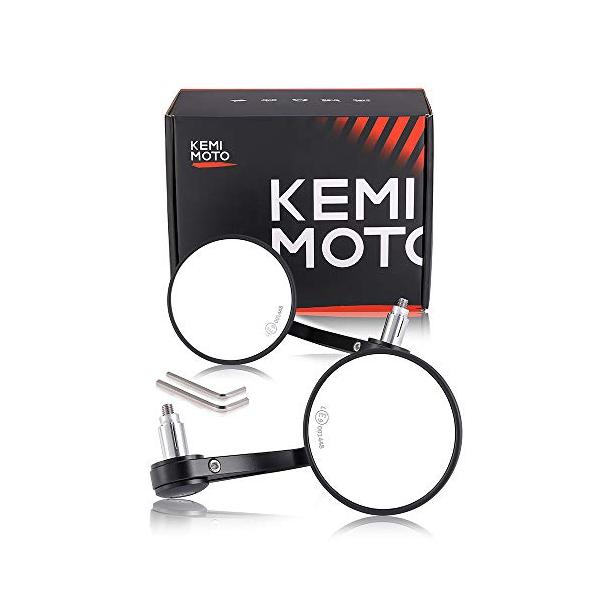 kemimoto バーエンドミラー バイク 左右セット バイクミラー