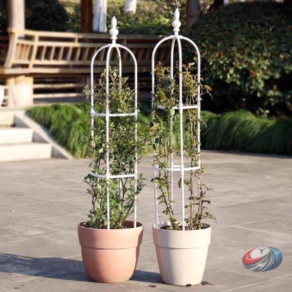 バラ用オベリスク 園芸支柱 ミニトレリス 耐候性 ピークル 朝顔・薔薇・ミニトマトのつる誘引に 黒/白選べる 植木鉢に置くだけ 家庭菜園が映える支柱