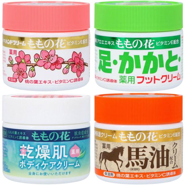他サイト： ももの花 各種 ハンド フット 乾燥皮フ 馬油 クリーム 荒れ カサつき ひび あかぎれ 肌あれ オリヂナルの商品画像