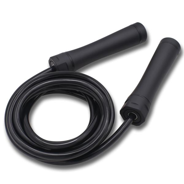 縄跳び トレーニング用 大人用 なわとび ヘビー 直径1cm ボクシング 全長3m ダイエット (ブラック-ALL BLACK)