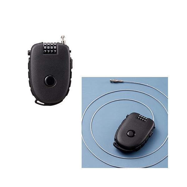 4桁ダイヤル　巻き取り式ワイヤーロック　盗難防止　自転車　バイク　ヘルメット　バッグ　旅行 アウトドアスチールワイヤー巻き取り式　ダイヤルロック 南京錠 ダイヤル式 4桁 盗難防止 自転車 スーツケース スノーボード スキー　ベビーカー バ...