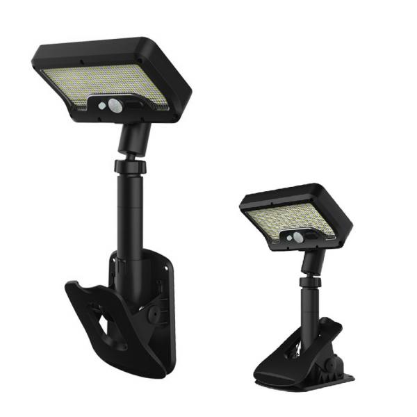 クリップ式 ソーラーライト 人感 センサーライト 屋外 防水 ガーデンライト クリップライト 1台 クランプ 太陽光 LED 防犯 USB充電可 防災 屋外 ランタン 懐中電
