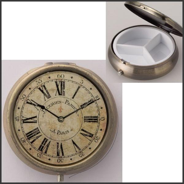 ピルケース オシャレ サプリメントケース 携帯容器 仕切リ レトロチック ピルケース アンティーククロック C Key Rcpcacc 雑貨屋フリー 通販 Yahoo ショッピング