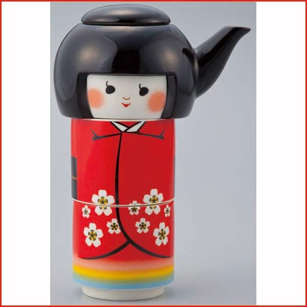 ティーポット ティーカップセット 急須 陶器 湯のみセット こけしのお茶セット Sa San2303 雑貨屋フリー 通販 Yahoo ショッピング