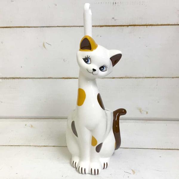 絶妙 かわいい雑貨 ネコの トイレブラシ立て ブラシ付 三毛猫 San3305 Sale 公式通販 Www Centrodeladultomayor Com Uy