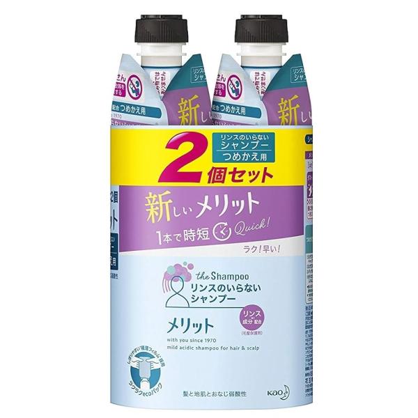 【まとめ買い】 Merit メリット リンスのいらないシャンプー つめかえ用 340ml×2個 [医薬部外品]