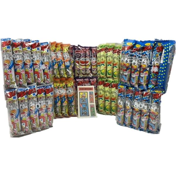 他サイト： やおきん うまい棒 5種 コーンポタージュ味・チーズ味・めんたい味・サラミ味・とんかつソース味など（生産の都合で味の変更可能性あり）計150本の商品画像