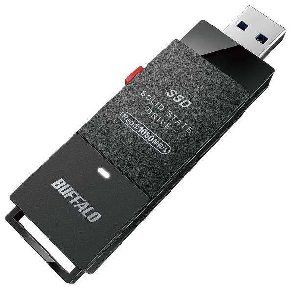 バッファロー SSD 外付け 2.0TB USB3.2 Gen2 読込速度 1050MB/秒 スティック コンパクト 小型 Type-Cアダプター付属 SSD-SCH2.0U3-BA