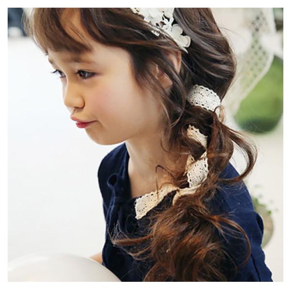 カチューシャ キッズ 女の子 結婚式 ヘアアクセサリー かわいい レース