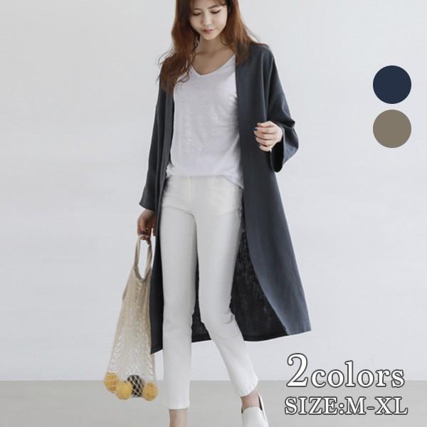 ロング丈 スプリングコート コート シンプル カジュアル ネイビー カーキ アウター レディース 送料無料 J11ba Star Net 通販 Yahoo ショッピング