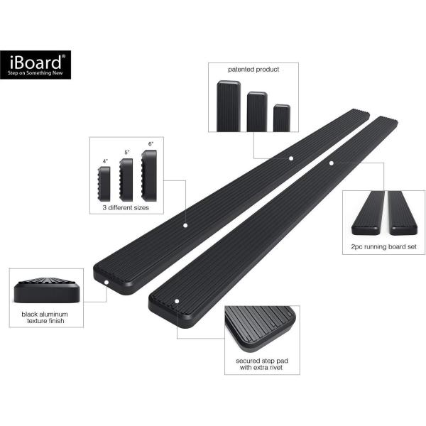 値引のaps Iboard Running Boards 6 Inch Black Custom Fit 15 Ford F150 365日毎日発送okの