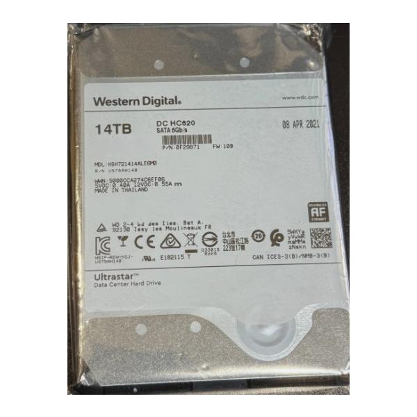 【エルゴラ】ウエスタンデジタル外付けHDD 14TB（管理番号002） Western Digital HSH721414ALE6M0 14TB 7200RPM 6Gb/s 256MB Host