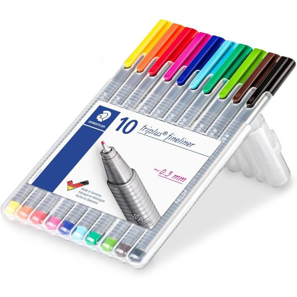 ステッドラー(STAEDTLER) 水性ペン トリプラス 0.3ｍｍ 三角軸 10色 334 SB10