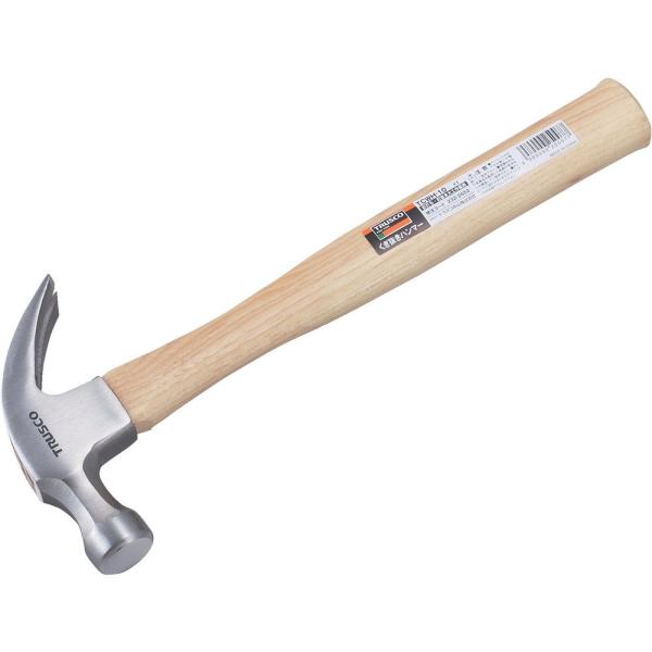 トラスコ中山(TRUSCO) 釘抜きハンマー #1 Silver 330mm 弾力性のあるヒッコリー TCWH-10