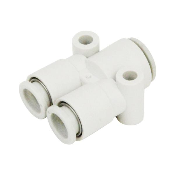 SK11(エスケー11) ワンタッチ管継手 チューブ用 異径ユニオンワイ 適用チューブ外径:8mm×2口/10mm KQ2U08-10A