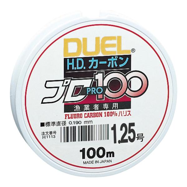 DUEL(デュエル) フロロライン 1.25号 HDカーボンプロ100S 1.25号 クリアー H1113