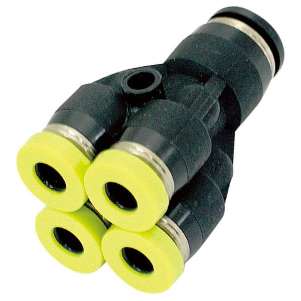 新潟精機 BeHAUS 日本製 チューブ用ワンタッチ継手 違径二重Y チューブ外径:6、8mm PRG8-6