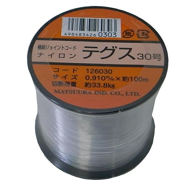 まつうら工業 ナイロン製 テグス30号 太さ約0.91mm 長さ100m ボビン巻