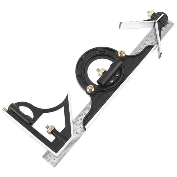 zmart 300mm 組み合わせ 角度 角定規 ステンレス鋼 分度器 多機能 測定 ツール 大工道具