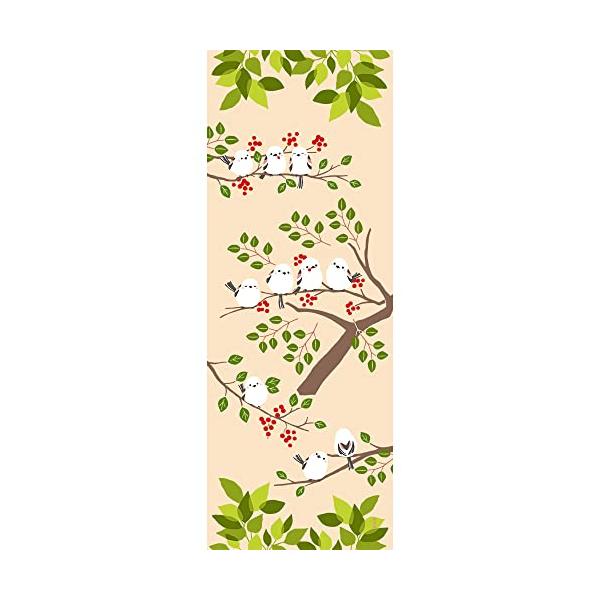 濱文様 絵てぬぐい なかよしシマエナガ