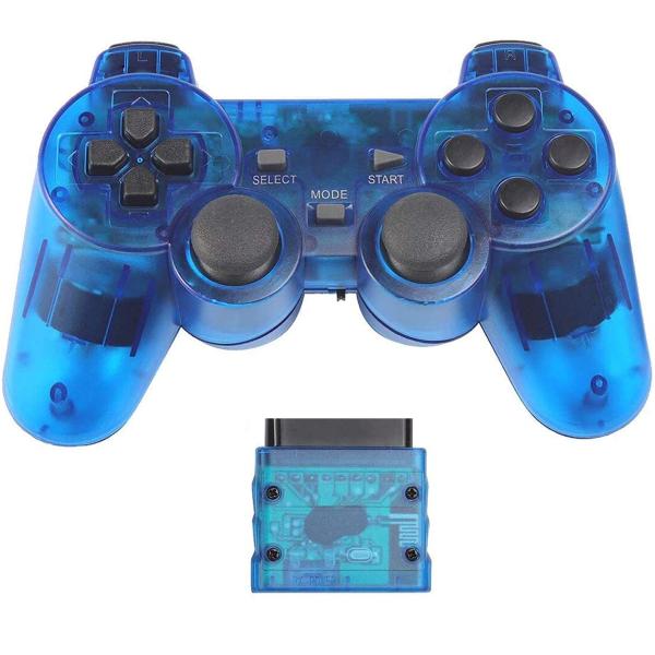 他サイト： Fancyan PS2 用 ワイヤレスコントローラー DUAL SHOCK2 ゲームパット 互換対応 日本語説明書 (透明ブルー)の商品画像