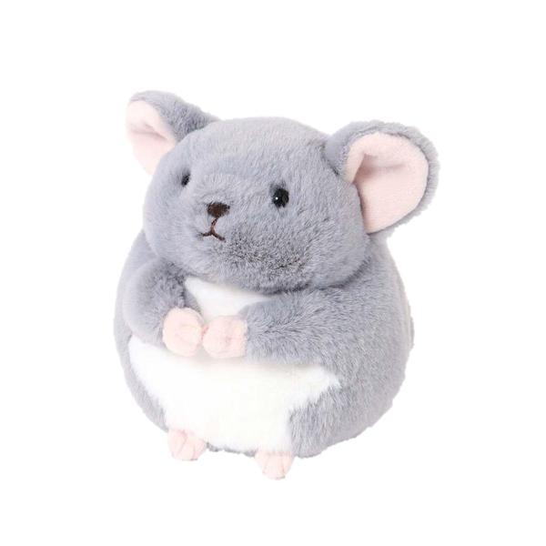 【Bleu Bleuet 】 ブルーブルーエ チンチラ げっ歯類 レアアニマル ぽちゃ ぬいぐるみ マスコット かわいい 可愛い 癒し (グレイ)