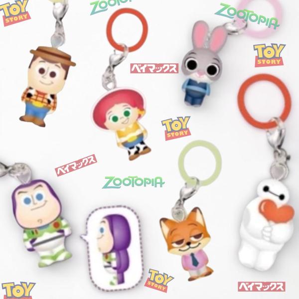 新作【予約】ディズニーミニチャーム （6種類フルコンプリート）ピクサー トイストーリー ベイマックス ズートピア めじるし マーカーチャーム