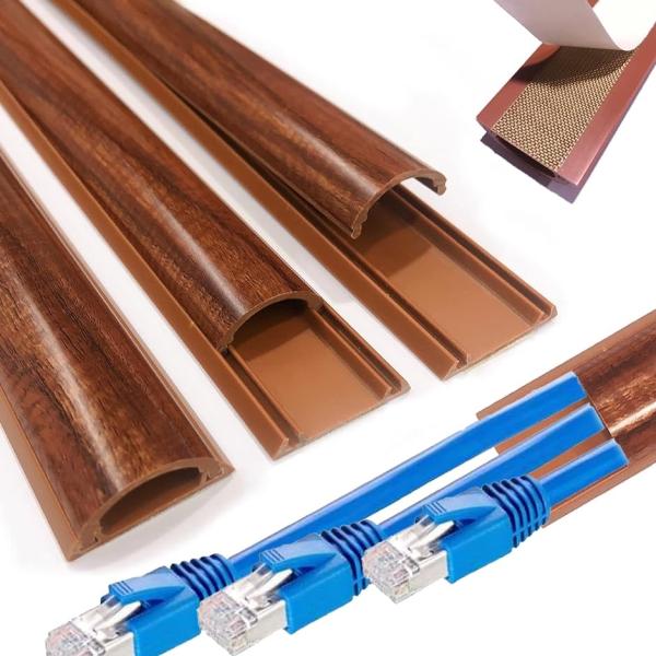 バリエーションコード : 2BJ26TTPXY・「木目モール」茶色の木目の配線カバーです。フローリングの雰囲気にマッチした美しい木目模様のケーブルカバーで床、壁、天井、本棚、机等に配線整理や配線隠しとしてLANケーブル等の各種ケーブルを綺麗...
